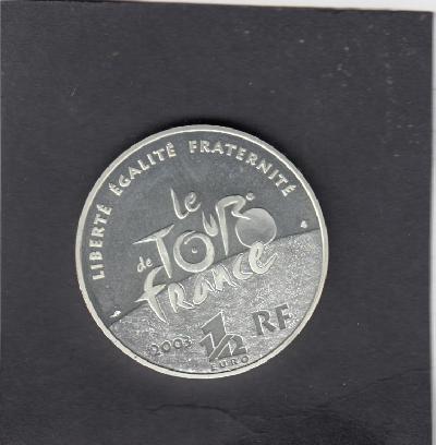 Beschrijving: 1,5 Euro TOUR DE FRANCE CYCLING GOING LEFT